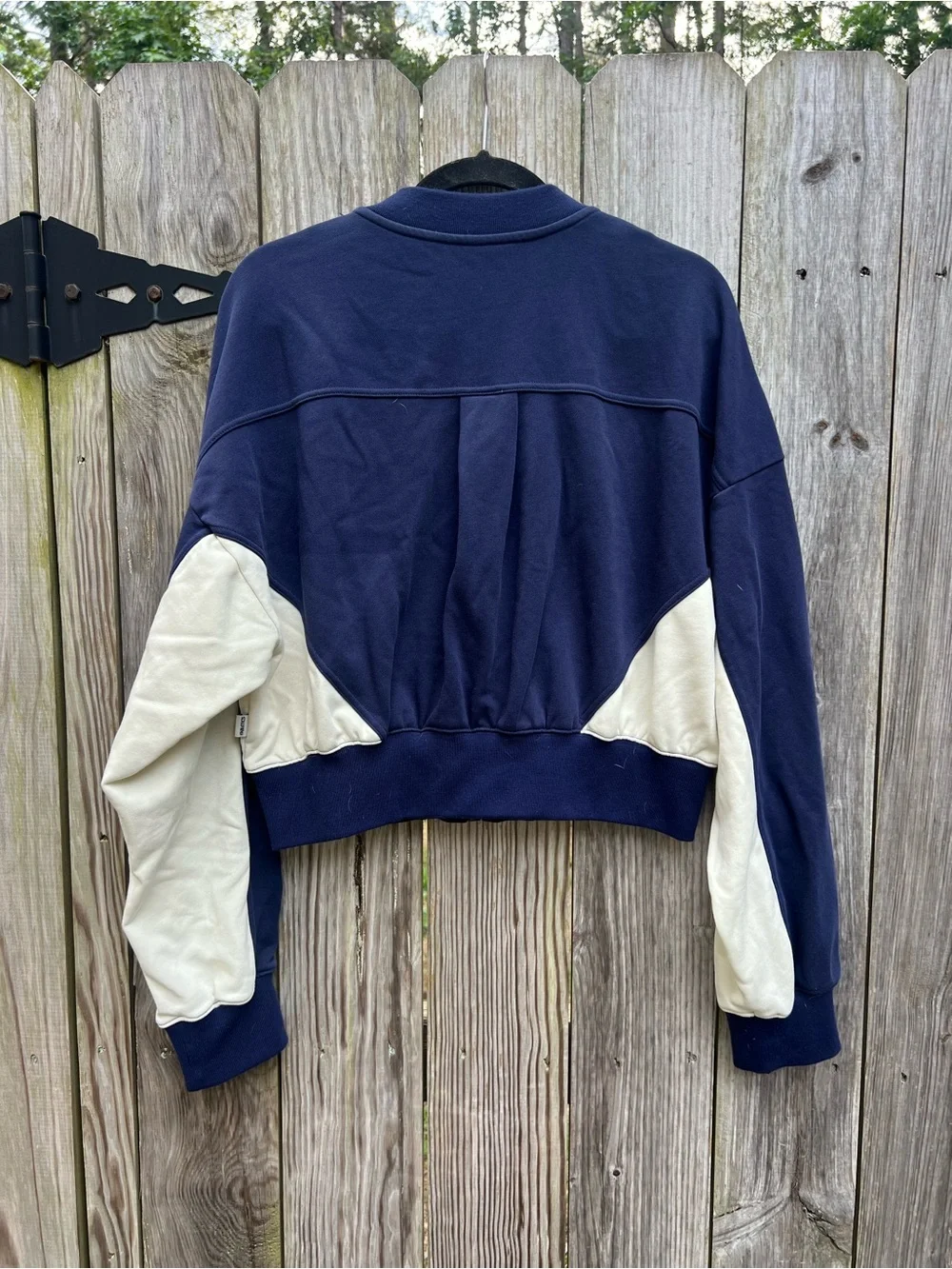 FABLETICS Navy Blue and White Full Zip Sweatshirt Women’s Large